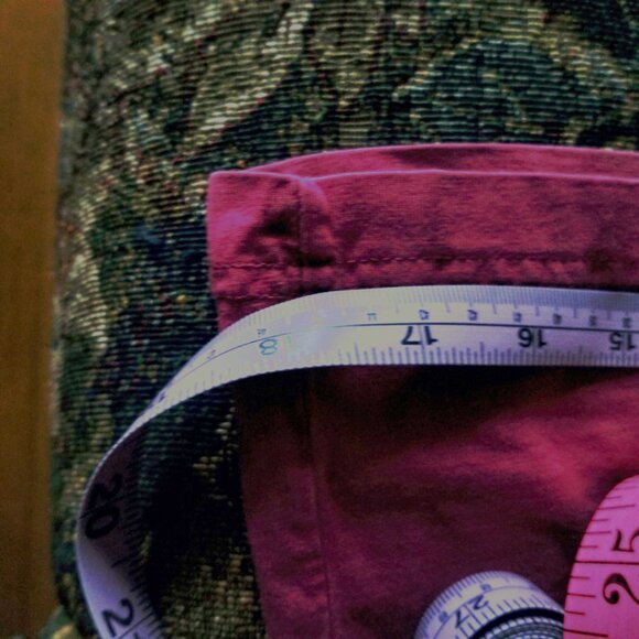 Dark red, cotton, long sleeve with cuff, turtle neck top, M, vintage 80s - Picture 7 of 7